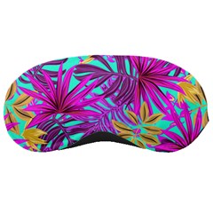 Tropical Greens Pink Leaves Sleeping Mask by HermanTelo