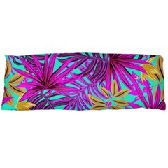 Tropical Greens Pink Leaves Body Pillow Case (dakimakura)