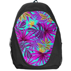 Tropical Greens Pink Leaves Backpack Bag by HermanTelo