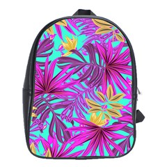 Tropical Greens Pink Leaves School Bag (xl)