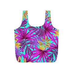 Tropical Greens Pink Leaves Full Print Recycle Bag (s)