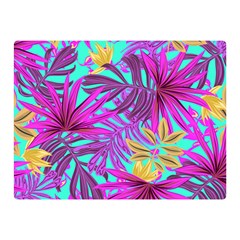 Tropical Greens Pink Leaves Double Sided Flano Blanket (mini) 