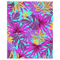 Tropical Greens Pink Leaves Drawstring Bag (small)