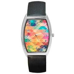 Texture Triangle Barrel Style Metal Watch