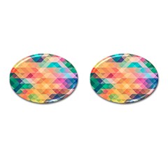 Texture Triangle Cufflinks (oval)