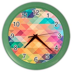 Texture Triangle Color Wall Clock