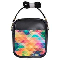 Texture Triangle Girls Sling Bag