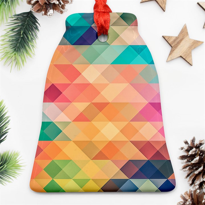 Texture Triangle Bell Ornament (Two Sides)