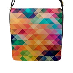 Texture Triangle Flap Closure Messenger Bag (l) by HermanTelo