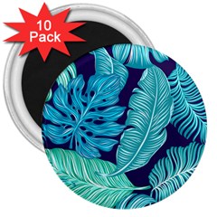 Tropical Greens Leaves Banana 3  Magnets (10 Pack)  by HermanTelo