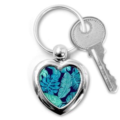 Tropical Greens Leaves Banana Key Chain (heart)