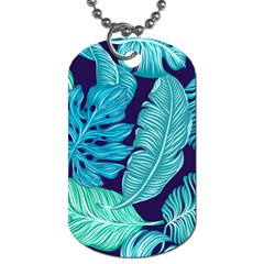 Tropical Greens Leaves Banana Dog Tag (two Sides)