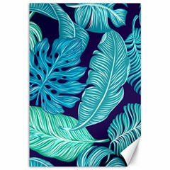 Tropical Greens Leaves Banana Canvas 12  X 18 