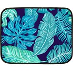 Tropical Greens Leaves Banana Double Sided Fleece Blanket (Mini)  35 x27  Blanket Front