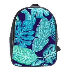 Tropical Greens Leaves Banana School Bag (large)