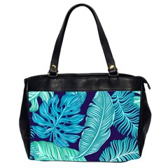 Tropical Greens Leaves Banana Oversize Office Handbag (2 Sides)