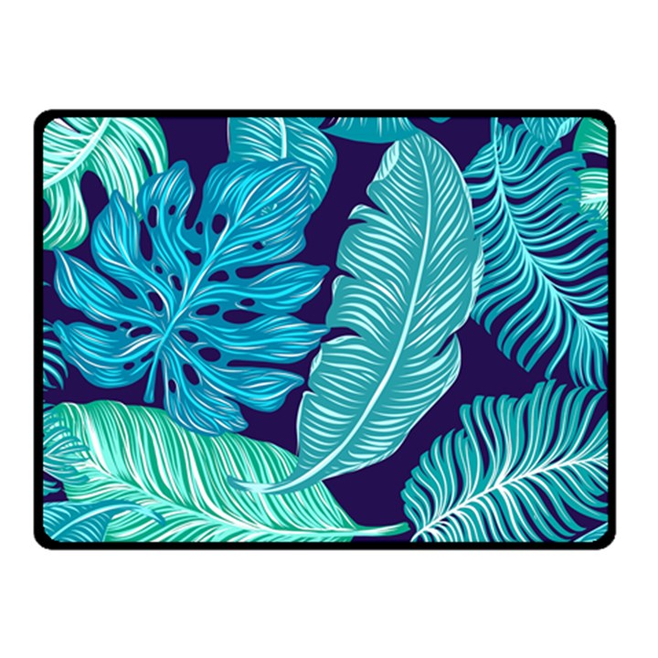 Tropical Greens Leaves Banana Double Sided Fleece Blanket (Small) 