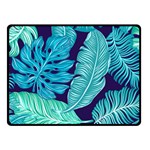 Tropical Greens Leaves Banana Double Sided Fleece Blanket (Small)  45 x34  Blanket Back