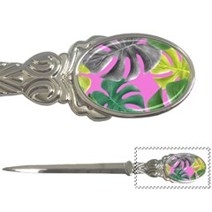 Tropical Greens Pink Leaf Letter Opener by HermanTelo