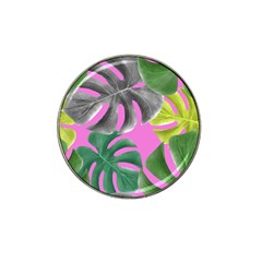 Tropical Greens Pink Leaf Hat Clip Ball Marker (10 Pack)