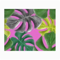 Tropical Greens Pink Leaf Small Glasses Cloth