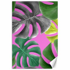 Tropical Greens Pink Leaf Canvas 20  X 30 