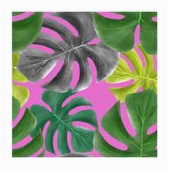 Tropical Greens Pink Leaf Medium Glasses Cloth