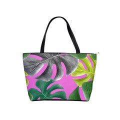 Tropical Greens Pink Leaf Classic Shoulder Handbag