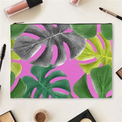 Tropical Greens Pink Leaf Cosmetic Bag (xl) by HermanTelo