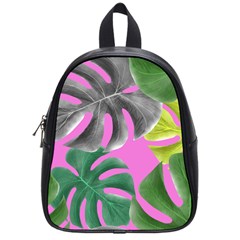 Tropical Greens Pink Leaf School Bag (small) by HermanTelo