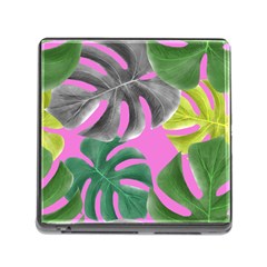 Tropical Greens Pink Leaf Memory Card Reader (square 5 Slot) by HermanTelo