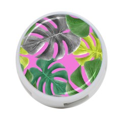 Tropical Greens Pink Leaf 4-port Usb Hub (two Sides) by HermanTelo