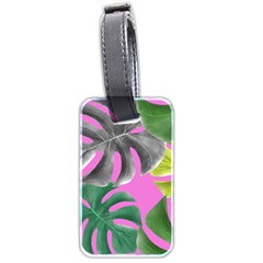 Tropical Greens Pink Leaf Luggage Tag (two Sides)