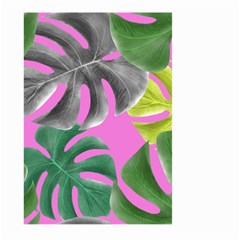 Tropical Greens Pink Leaf Large Garden Flag (two Sides) by HermanTelo