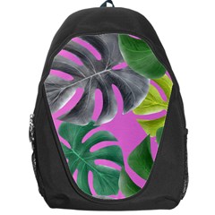 Tropical Greens Pink Leaf Backpack Bag