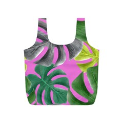 Tropical Greens Pink Leaf Full Print Recycle Bag (s)