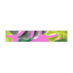 Tropical Greens Pink Leaf Flano Scarf (mini)