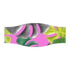 Tropical Greens Pink Leaf Stretchable Headband