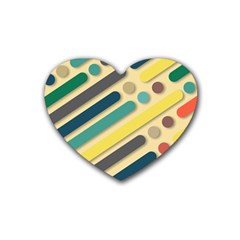 Vintage Desktop Color Rubber Coaster (heart)  by HermanTelo