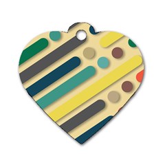 Vintage Desktop Color Dog Tag Heart (two Sides)