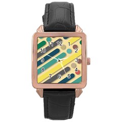 Vintage Desktop Color Rose Gold Leather Watch 