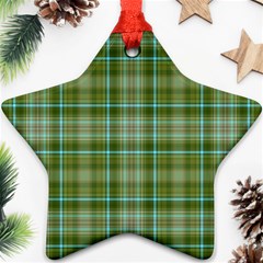 Vintage Green Plaid Ornament (star) by HermanTelo