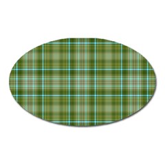 Vintage Green Plaid Oval Magnet