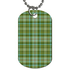 Vintage Green Plaid Dog Tag (one Side)