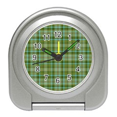 Vintage Green Plaid Travel Alarm Clock by HermanTelo