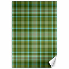 Vintage Green Plaid Canvas 20  X 30  by HermanTelo