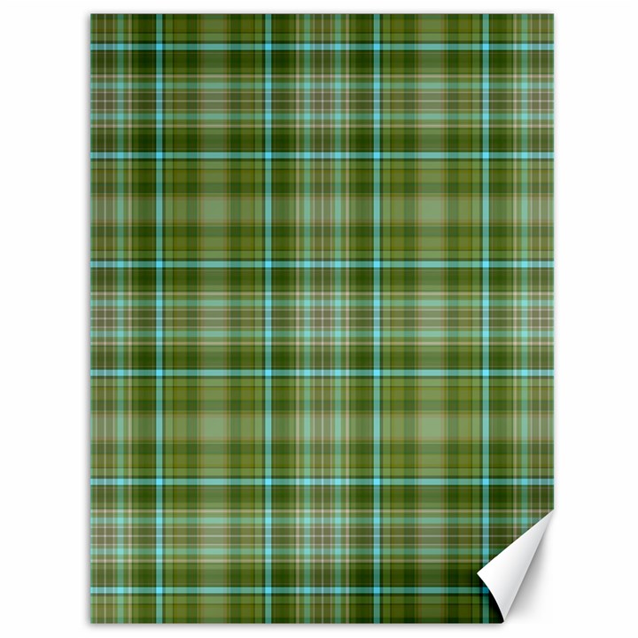 Vintage Green Plaid Canvas 36  x 48 