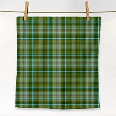 Vintage Green Plaid Face Towel