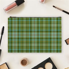 Vintage Green Plaid Cosmetic Bag (large)