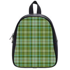 Vintage Green Plaid School Bag (small)